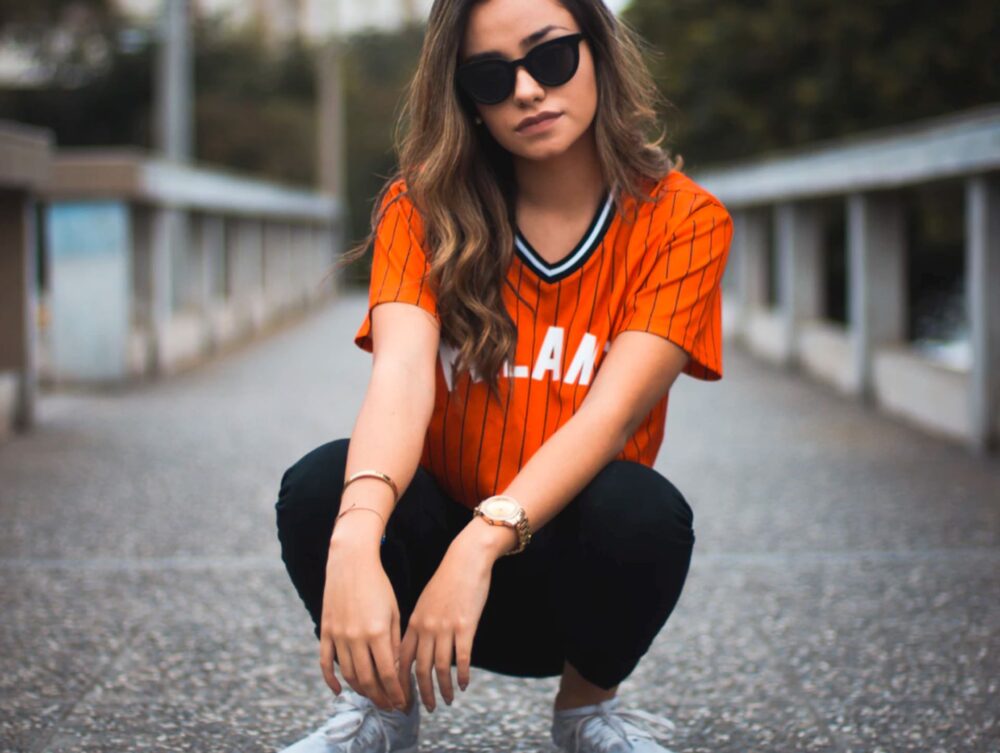 A girl on a road